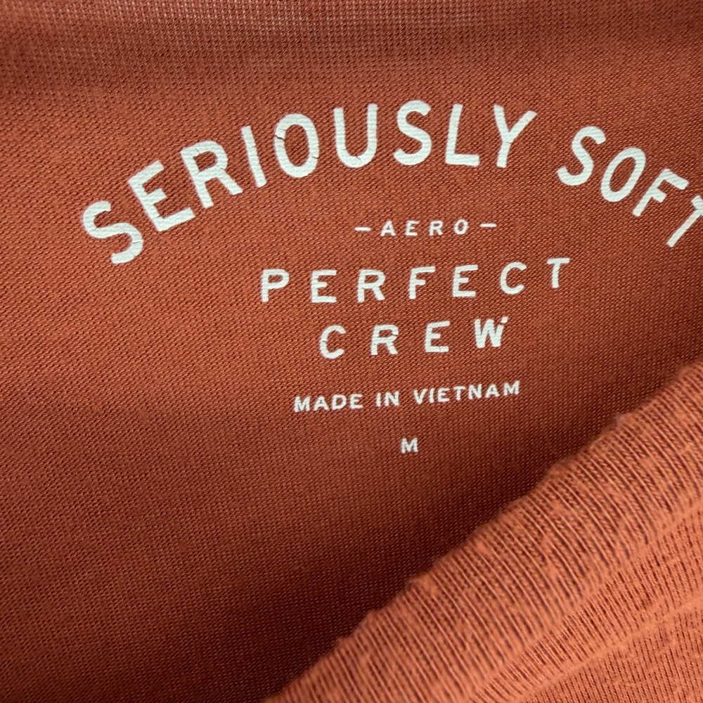Aeropostale Seriously Soft Perfect Crew Long Sleeve Top Rust Brown Womens Medium - Picture 2 of 4